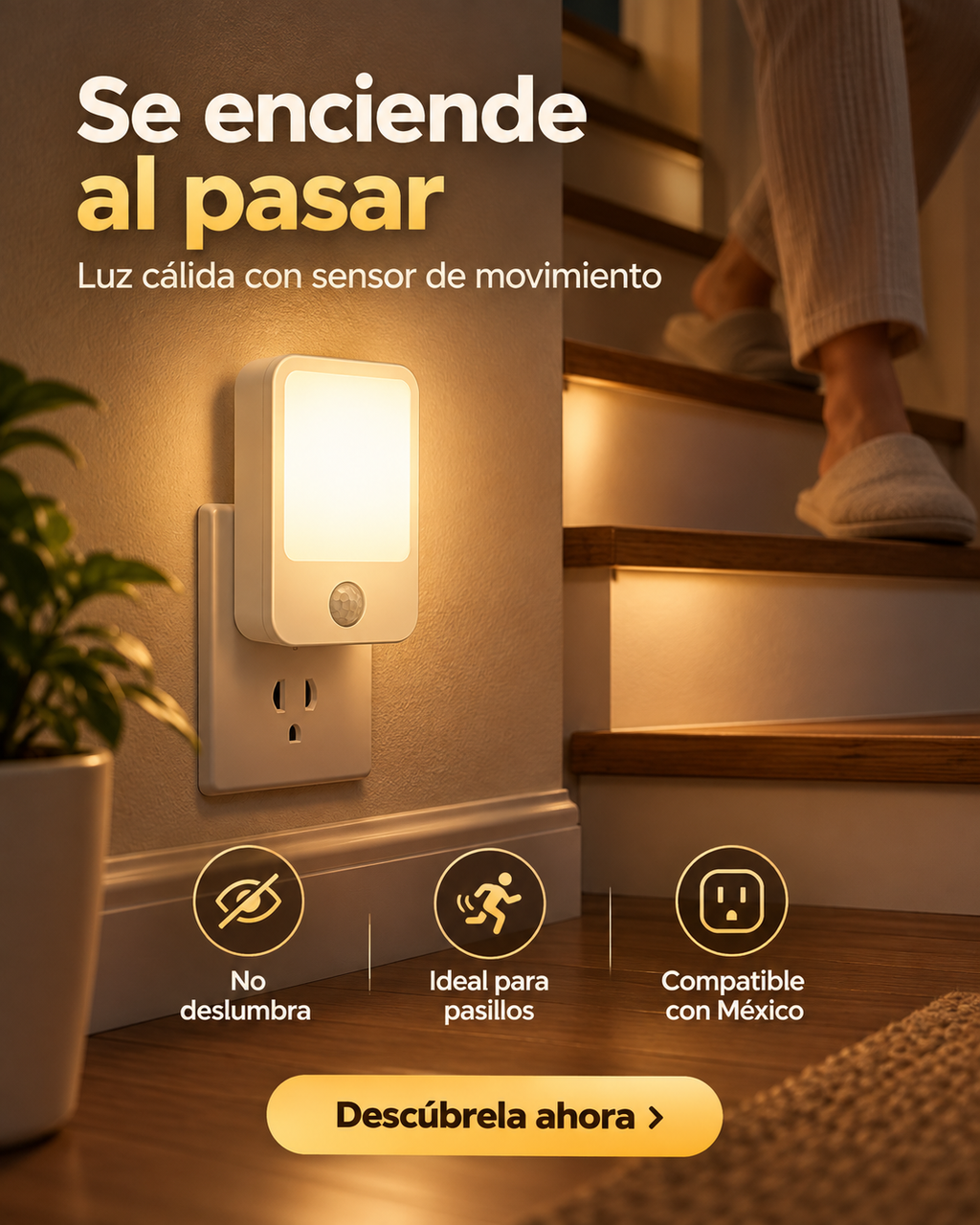 Luz Nocturna Inteligente con Sensor de Movimiento